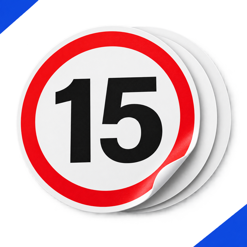 Maximumsnelheid 15 sticker