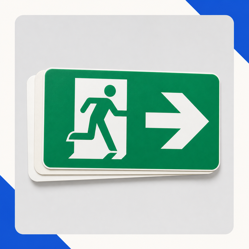 Nooduitgang rechts sticker