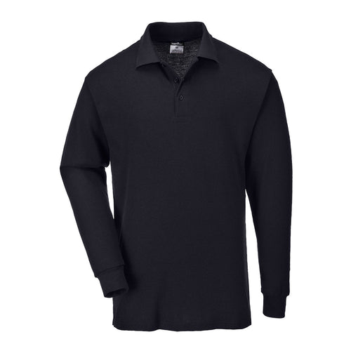 B212 – Poloshirt lange mouw - Zwart