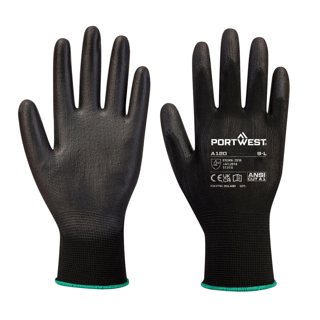 12 x paar - Portwest VB120 PU Palm Handschoen — achterkant