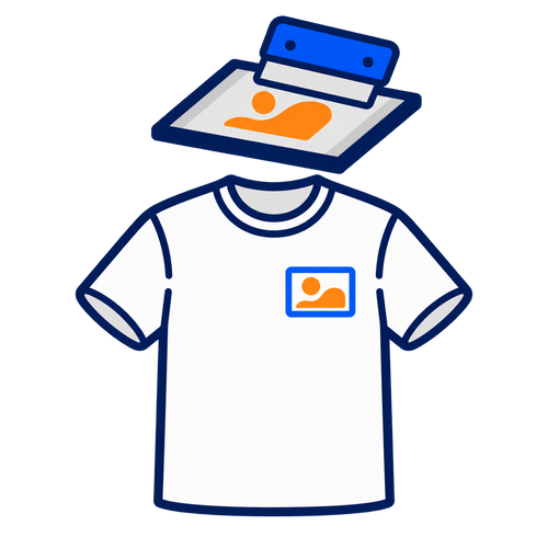 Eenvoudige illustratie van logobedrukking op een T-shirt
